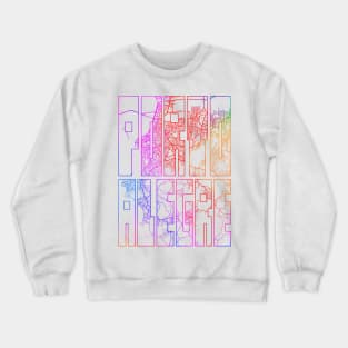 Porto Alegre, Brazil City Map Typography - Colorful Crewneck Sweatshirt